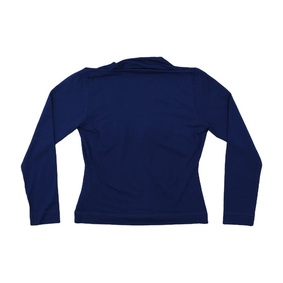 Cora Kemperman Draped Cowl Neck Blouse Cobalt Blue