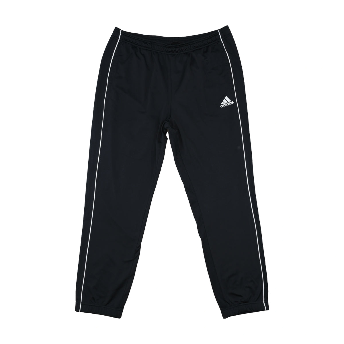 Adidas Track Pants White Side Piping Black L