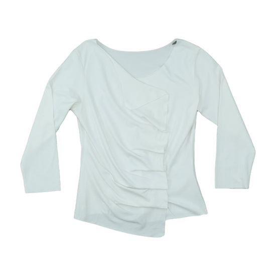 Cora Kemperman Blouse Asymmetric Ruched White L