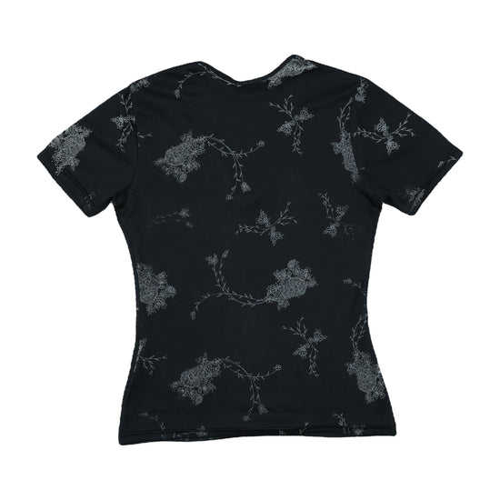 Hennes Collection Floral Print T-Shirt Black S
