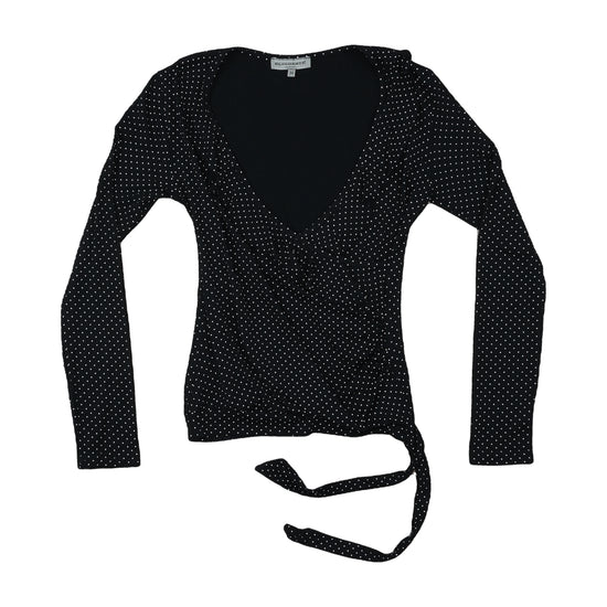 Blinddate Wrap Blouse Polka Dot Black XS