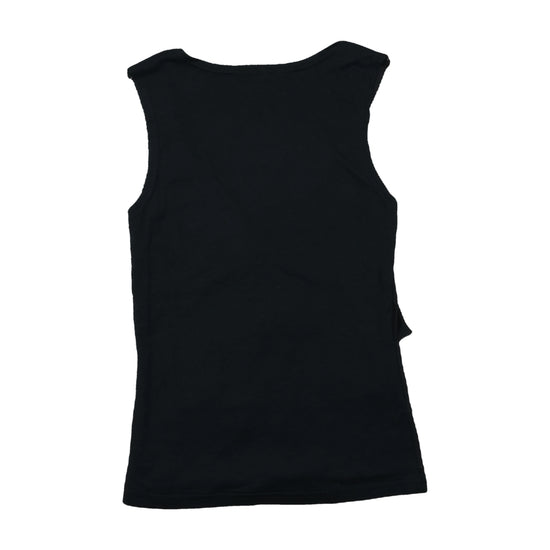 Vintage Y2K Ruffle Tie-Front Tank Top Black S