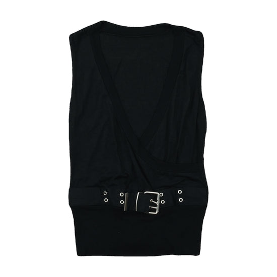 Vintage Y2K Wrap Tank Top Black