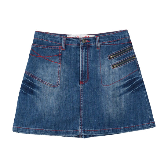 Million X Y2K Denim Mini Skirt Mid-Wash Blue M