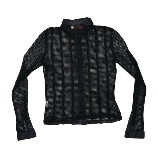 KUBICS Mesh Blouse Satin Stripe Black S