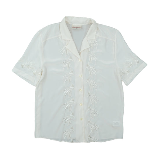 Richards Embroidered Blouse Cream White M