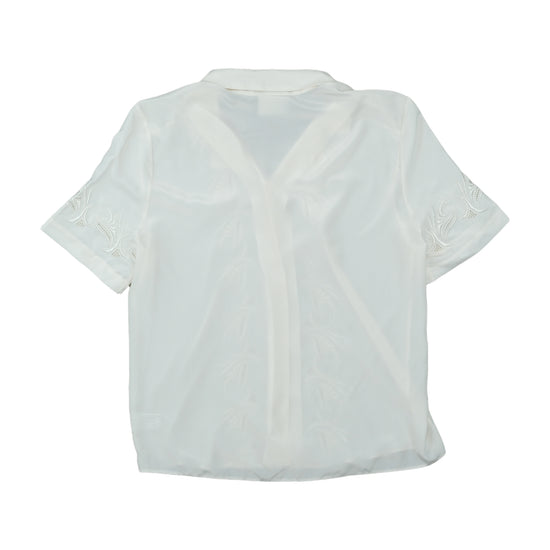 Richards Embroidered Blouse Cream White M