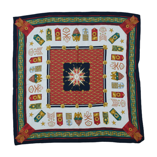 Dismero Vintage Scarf Military Insignia Print Multicolor