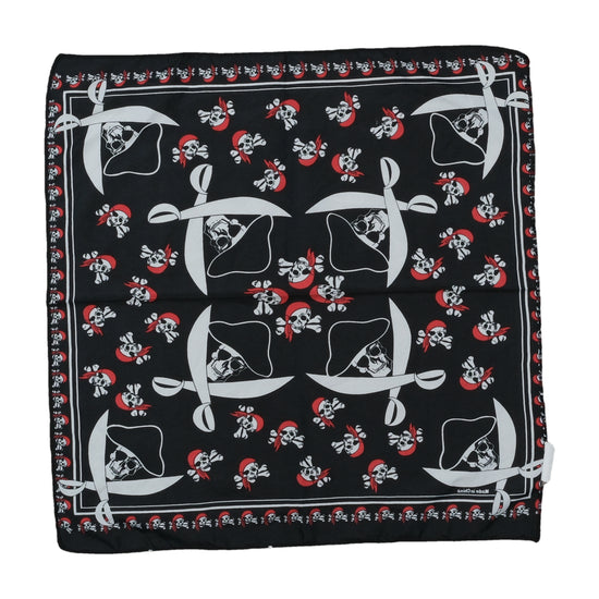 Vintage Skull Print Bandana Scarf Black