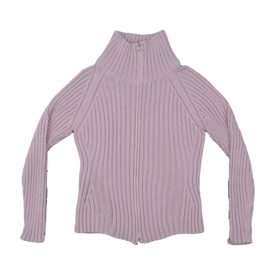 Vintage Cold-Shoulder Zip Cardigan Dusty Mauve