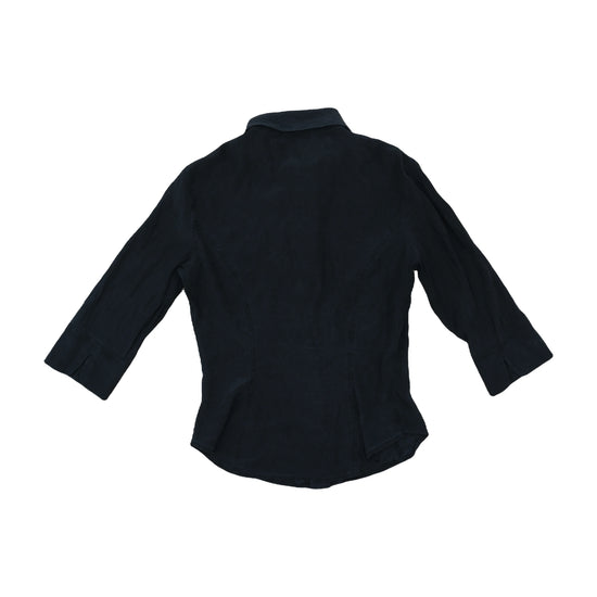 Warehouse Button Up Shirt 3/4 Sleeve Black M