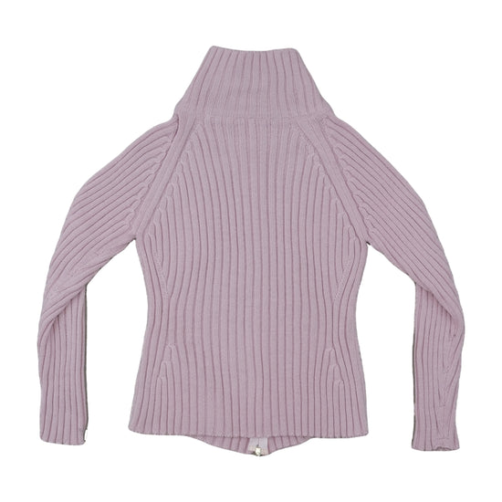 Vintage Cold-Shoulder Zip Cardigan Dusty Mauve