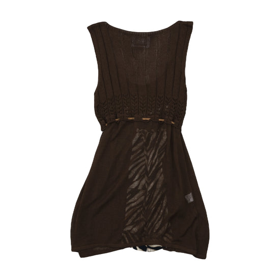 Le Big Empire Waist Dress Zebra Print Brown M