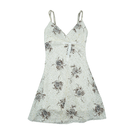 Just Pebbles Flared Mini Dress White L