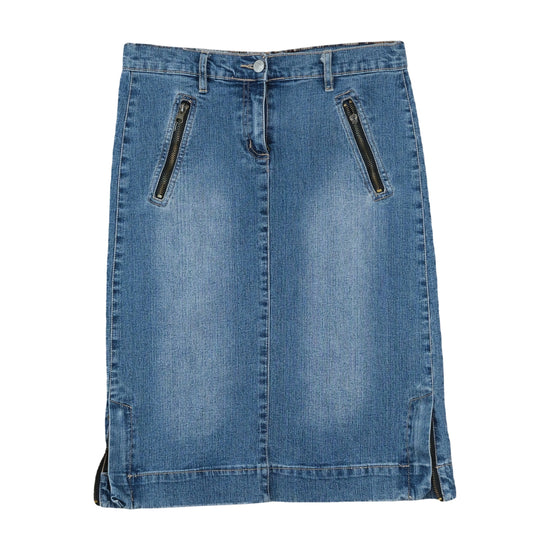 Miss Sexy Y2K Denim Pencil Skirt Medium Wash Blue S