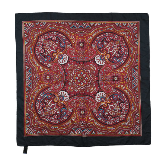 Vintage Paisley Scarf Deep Red Black Gold