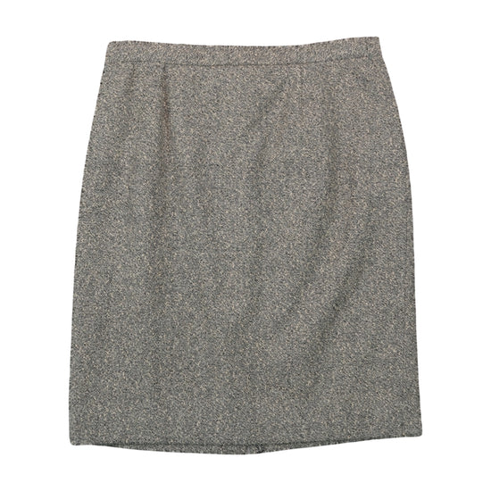 Vintage Pencil Skirt Salt-and-Pepper Tweed Gray M