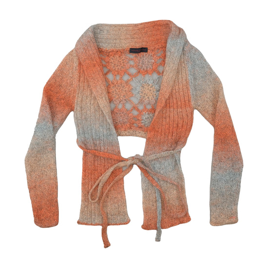 Sandro Frone Mohair Wrap Cardigan Space-Dye Orange
