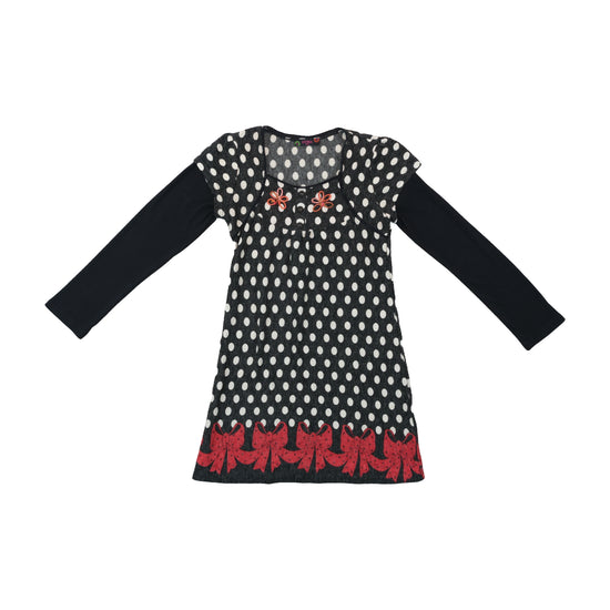 EVIMA Knit Dress Polka Dot Black M