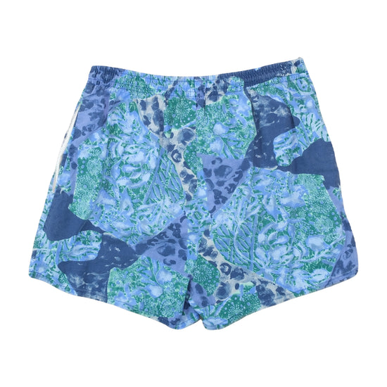 Vintage Tropical Print Swim Shorts Blue S