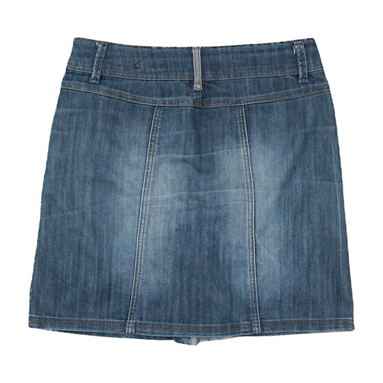 Zero Roxanne Denim Mini Skirt Stonewash Blue