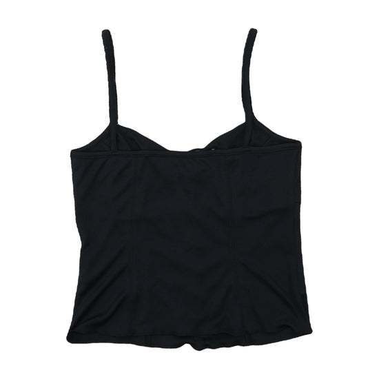 Vintage Corset Top Lace-Up Grommet Black S