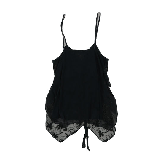 Vintage Y2K Sequin Bead Camisole Black XL