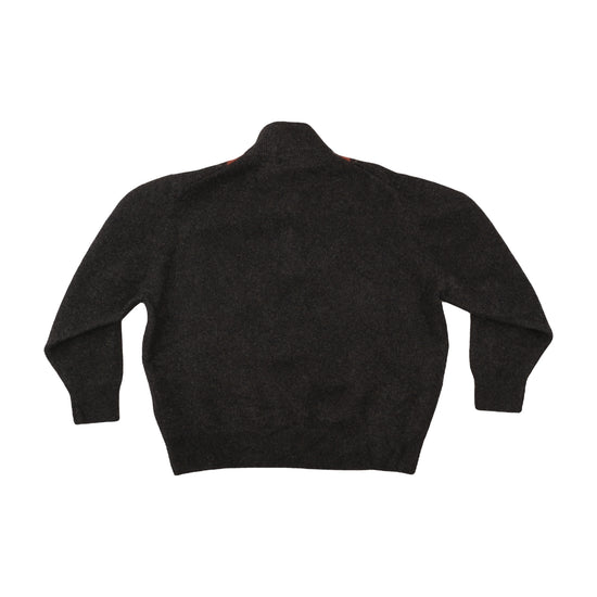 Barbour Lambswool Quarter-Zip Argyle Sweater Brown