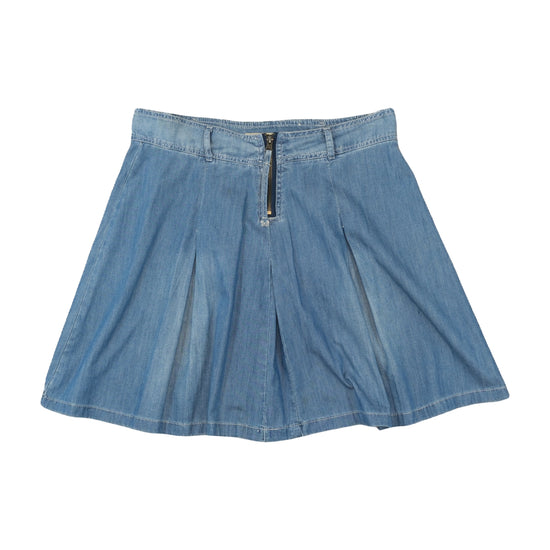 Semaforo A-Line Pleated Mini Skirt Blue L