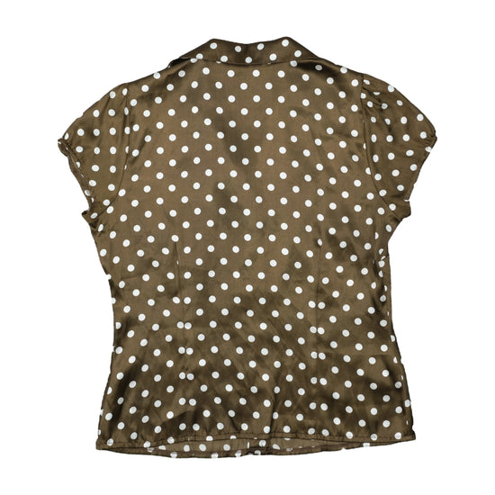 Amaranto Polka Dot Blouse Olive Brown L