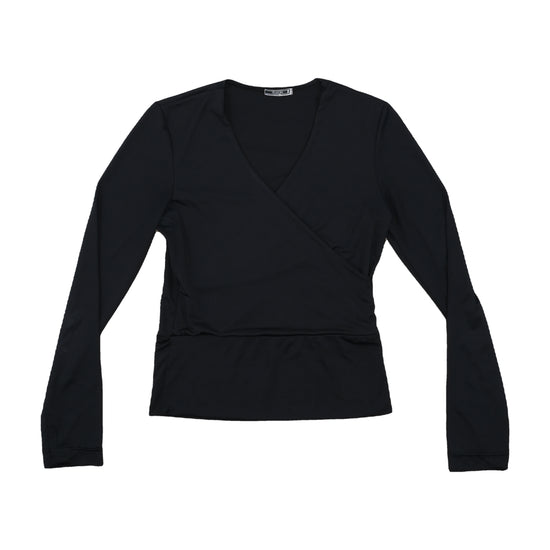 HABANA Wrap Long-Sleeve Top Black