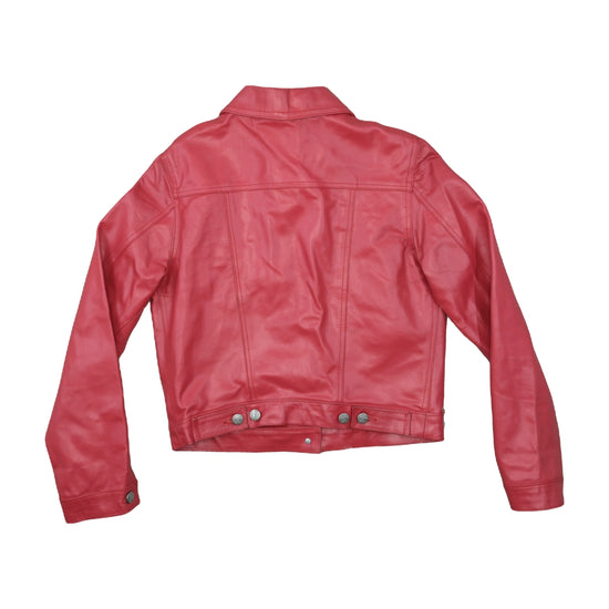 Sweep My Spirit Leather Jacket Deep Cherry Red S