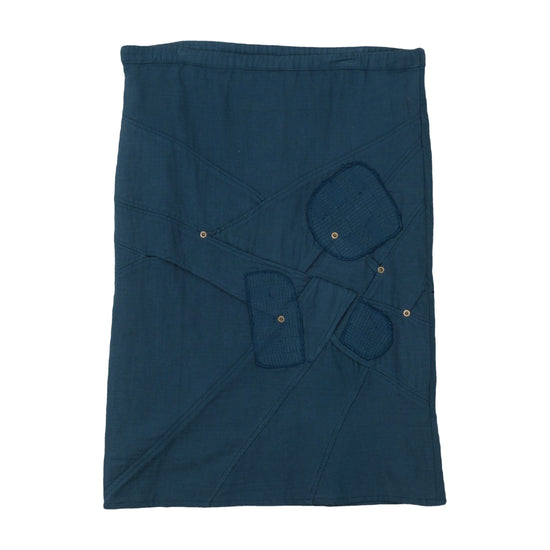 Vintage Midi Straight Skirt Blue 2XL
