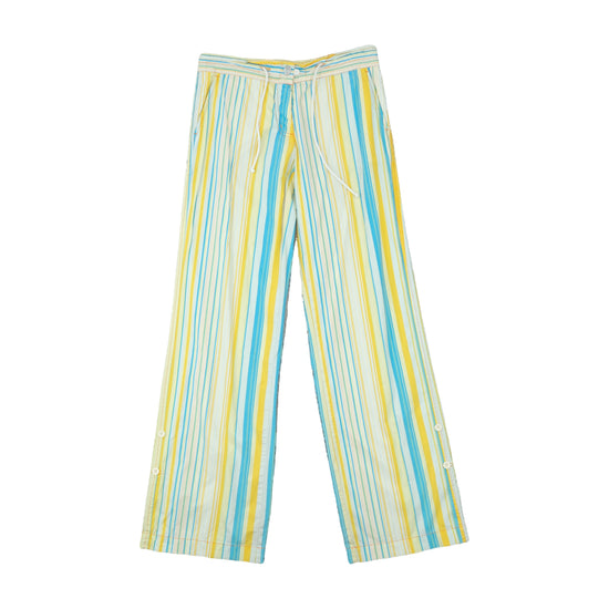 North Sails Wide-Leg Striped Cotton Pants Multicolor M