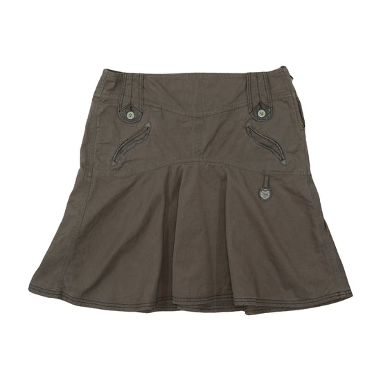 Diesel Utility A-Line Mini Skirt Khaki Brown