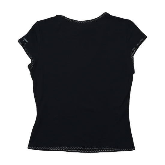 Versace Sport Fitted T-Shirt Floral Appliqué Black L