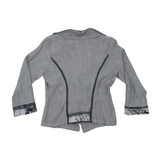 CarnaBi Fitted Blazer Newspaper Print Gray XS
