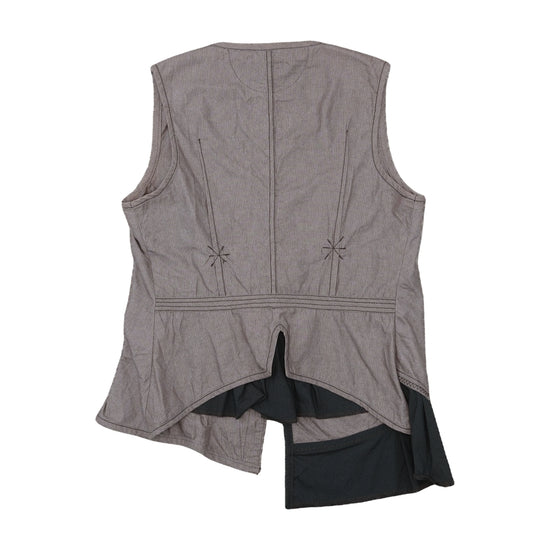 Moloko Waistcoat Asymmetric Pinstripe Gray S