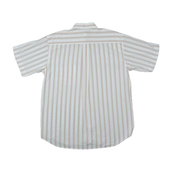 Adidas Striped Button Up Shirt White Pink M