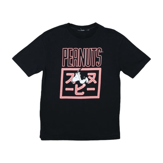 Vintage Peanuts Snoopy Katakana Graphic T-Shirt Black