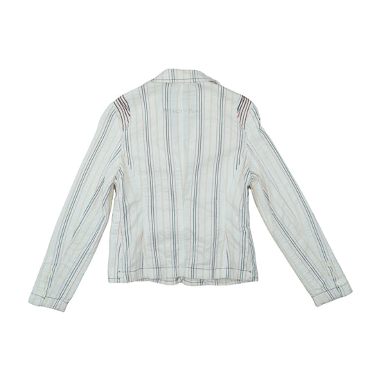 Patrizia Pepe Firenze Striped Blazer White XS