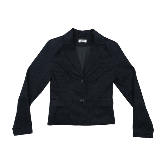 Vintage Pinstripe Cropped Blazer Navy S