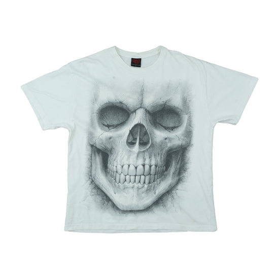 Spiral Direct Skull Graphic T-Shirt White L