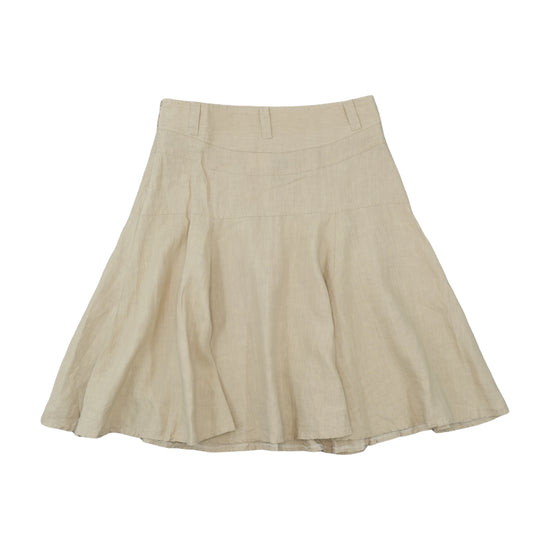 Coconuda Donna Linen A-Line Midi Skirt Beige M
