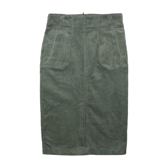 Kiabi Corduroy Midi Pencil Skirt Sage Green M