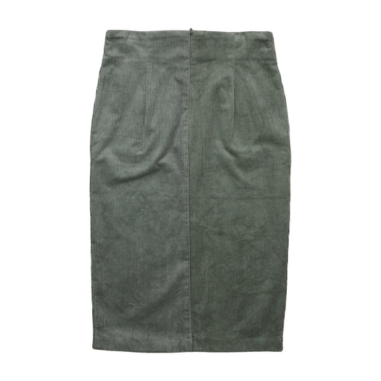 Kiabi Corduroy Midi Pencil Skirt Sage Green M