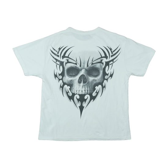 Spiral Direct Skull Graphic T-Shirt White L