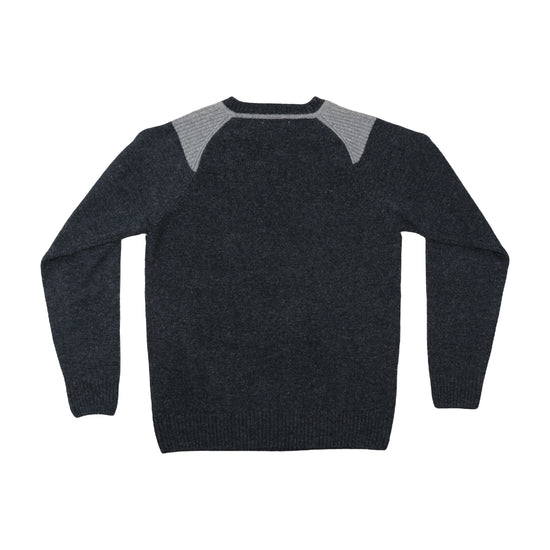 Wool Blend V-Neck Sweater Charcoal Grey XL