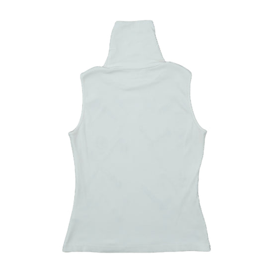 Dolce Ribelle Ribbed Tank Top Skull Print White