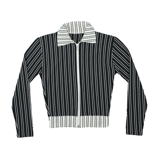 Vintage Cropped Track Jacket Black Pinstripe